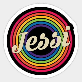 Jessi - Retro Rainbow Style Sticker